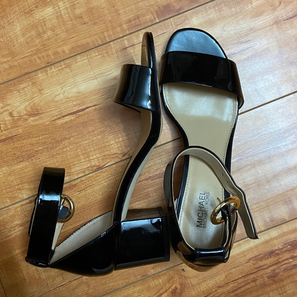 Michael Kors Black Lena Block Heel Sandal